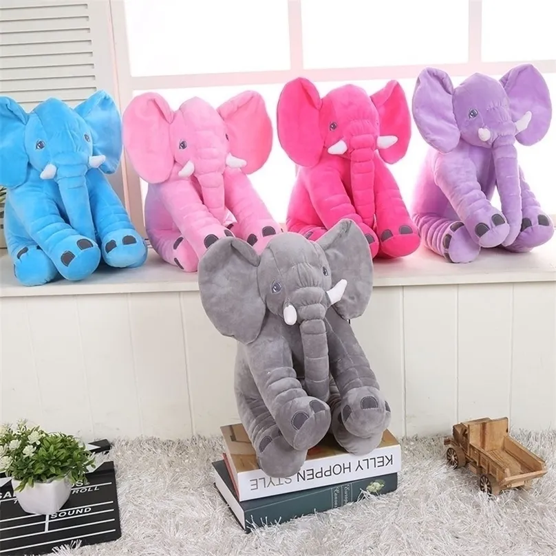 304060cm Fashion Animal Doll Stuffed Elephant Plush Soft Pillow Kid Children Room Bed Decoration Toy Gift 220629