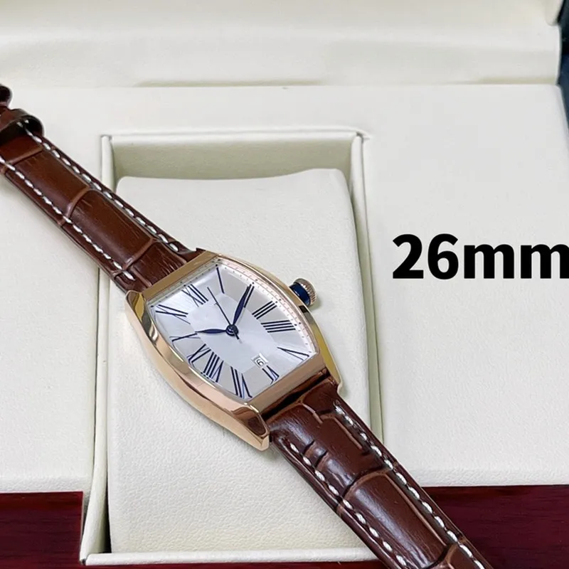 Classic Fashion Quartz Women's Watch 26mm rostfritt st￥lfodral L￤derband Sapphire Mirror Sports Waterproof Diamond Watch Form Form Buckle Silver 2022 AAA