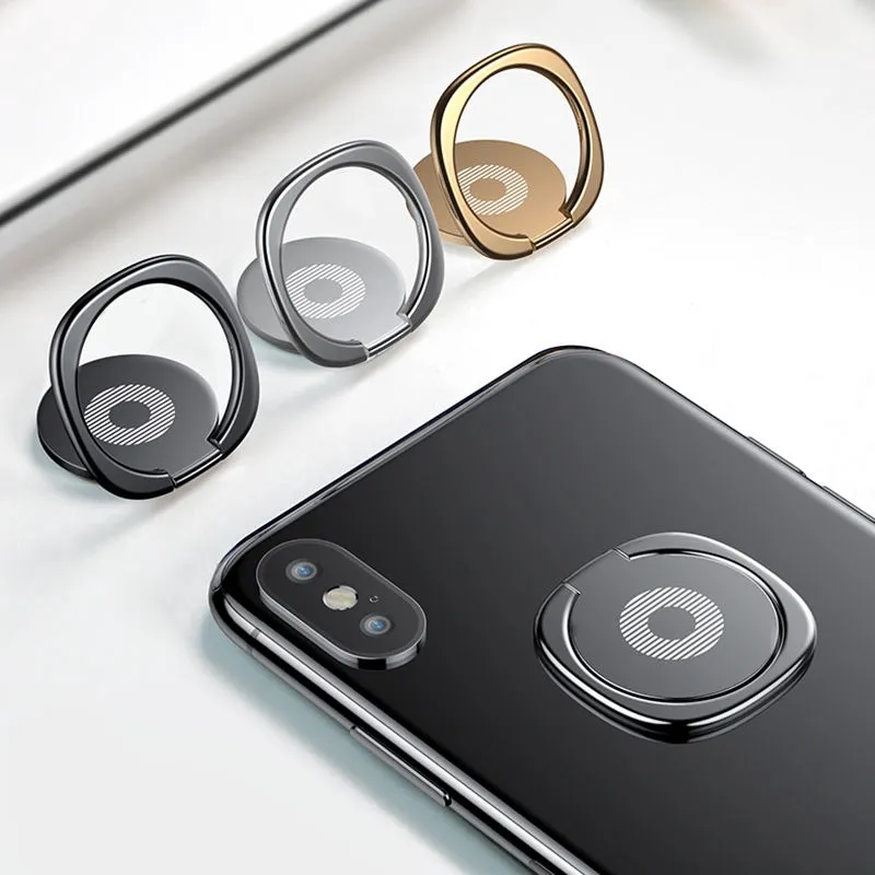 Supporto per telefono da tavolo con staffa di sfiato per montaggio su auto in metallo con rotazione a 360 gradi Supporto per anello con pacchetto di vendita al dettaglio opp per iPhone Samsung Huawei Moto