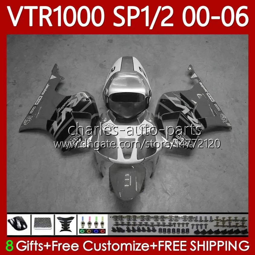 Honda VTR RTV 1000 RC51 00-06 BODYS 123NO.138 SP1 SP2 VTR1000 RTV1000 00 01 02 03 2004 Grey Black 2000 2006 VTR-1000 2000 2000 2002 2003 04 05 06フェアリング