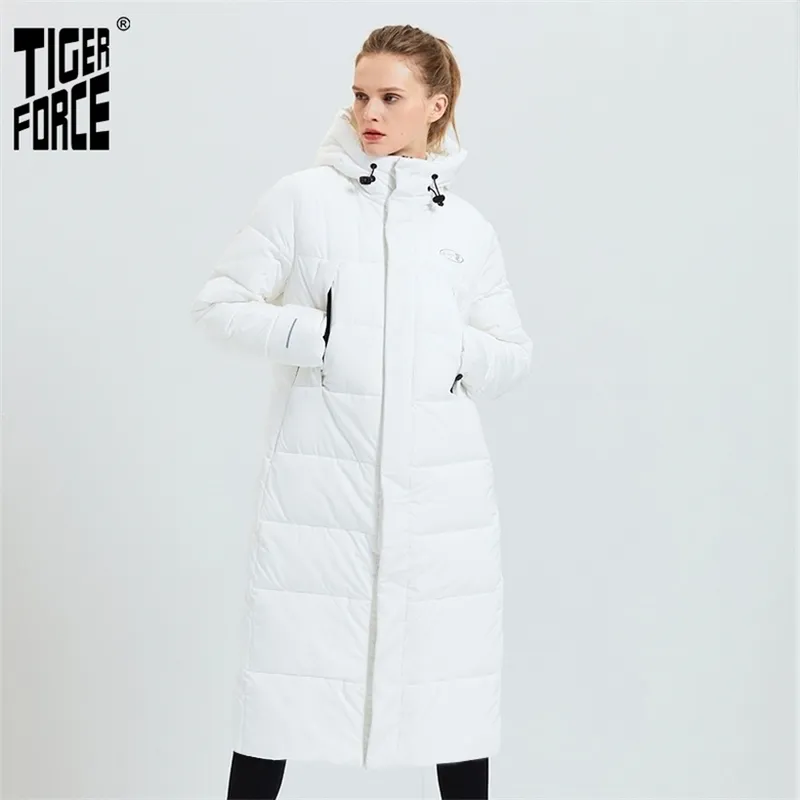 Tiger Force Women Winter Jacka Woman Long Hooded Coat Female Fashion Casual Parka Warm Overcoat Womens Jacket Puffer Coat 201210