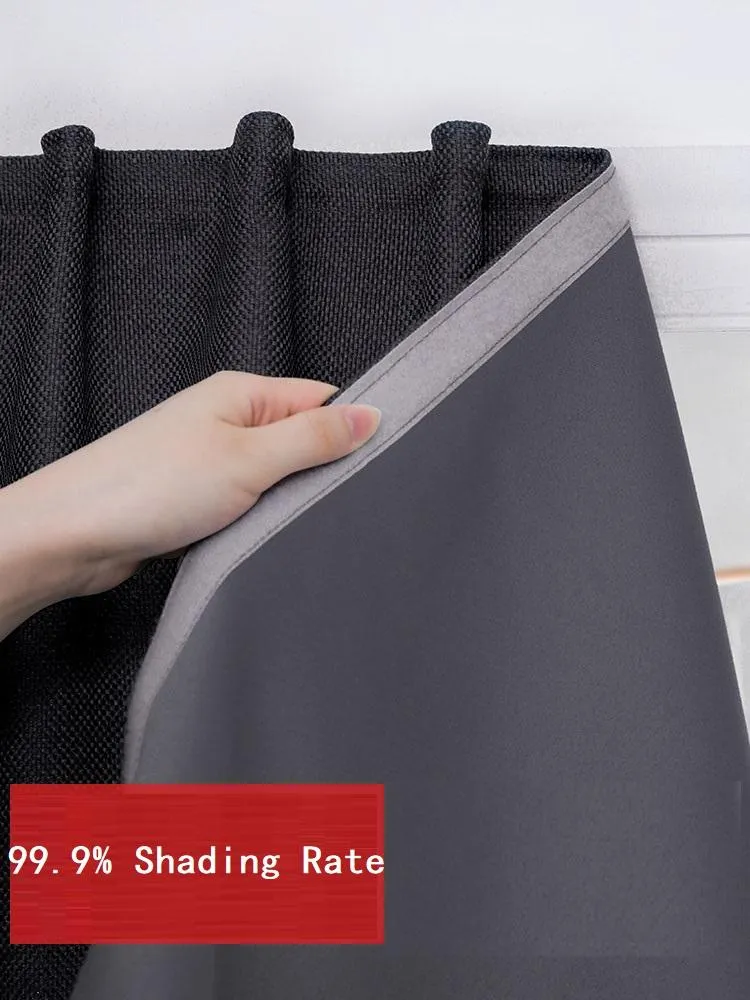 Cortinas sin perforaciones 100% Blackout Shading Anti UV Light Easy Install Baño Ventana Cortinas para cocina Dormitorio Cortinas Cortinas