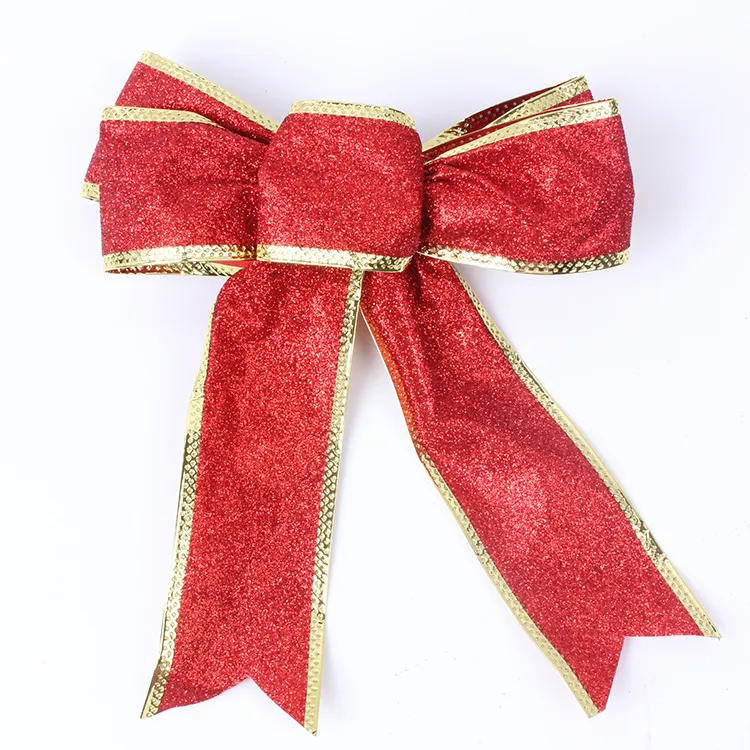 20cm Glitter Bows Big Bowknot Christmas Tree Ornements XMAS Party Gift Decor