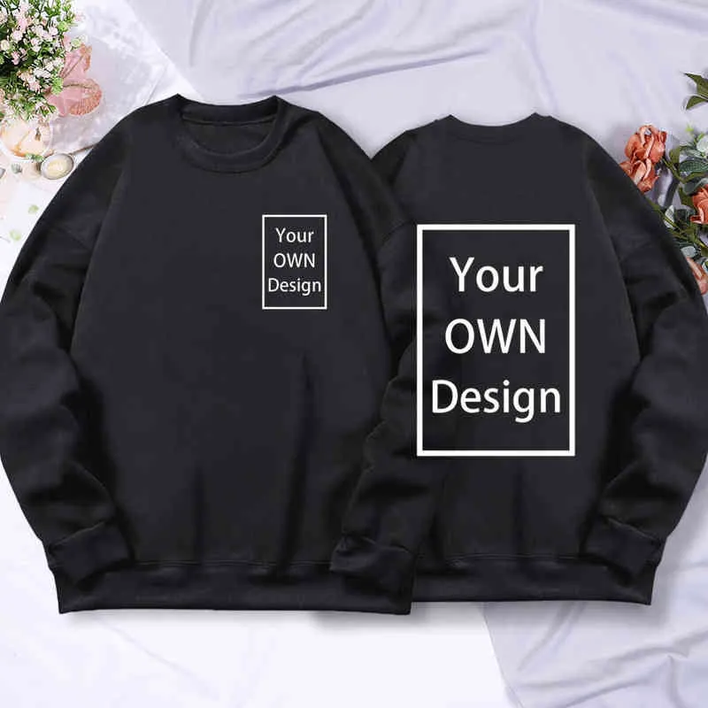 Ihre EIGENE Designmarke/Bild Benutzerdefinierte Herren-Sweatshirts Senden Sie ein individuelles Bild DIY Hoodie Herbst Winter Sportbekleidung Damen Y220615