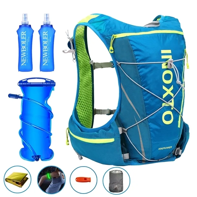 8L Laufen Trinkweste Rucksack Männer Frauen Outdoor Sporttaschen Trail Marathon Joggen Wandern Option Wasserbeutel Flasche gx220520