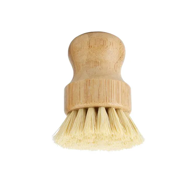 Bamboo Dish Scrub Brushes, Kitchen Wooden Cleaning Scrubbers for Washing Cast Iron Pan/Pot, Natural Sisal Bristles DHL F0422