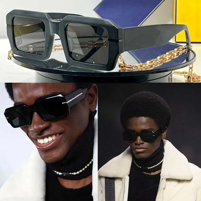 Mens Model Sunglasses Men Square Frame Fashion Designer Glasses FE40045 UV400 with Chain Original Box Size 51-25-145