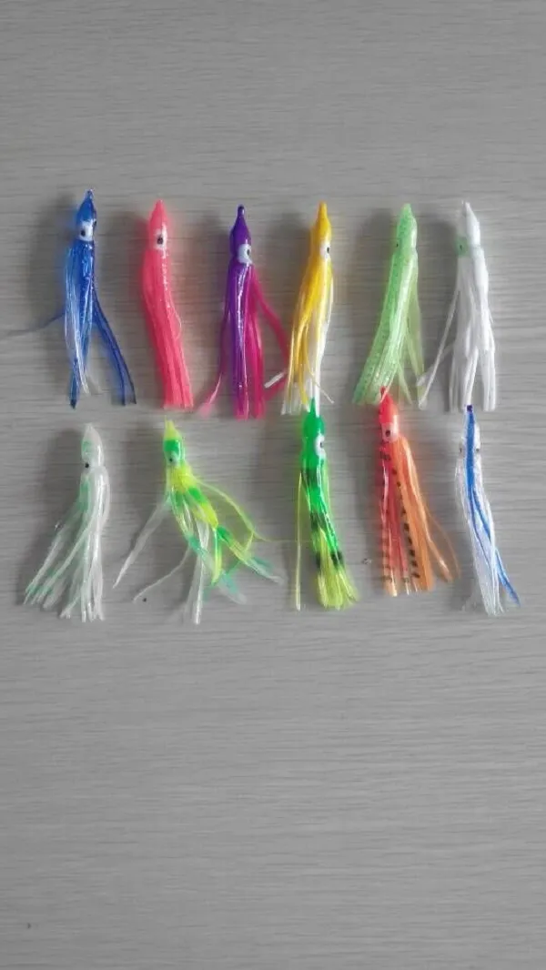 fishing soft squid octopus skirt lure mix colours