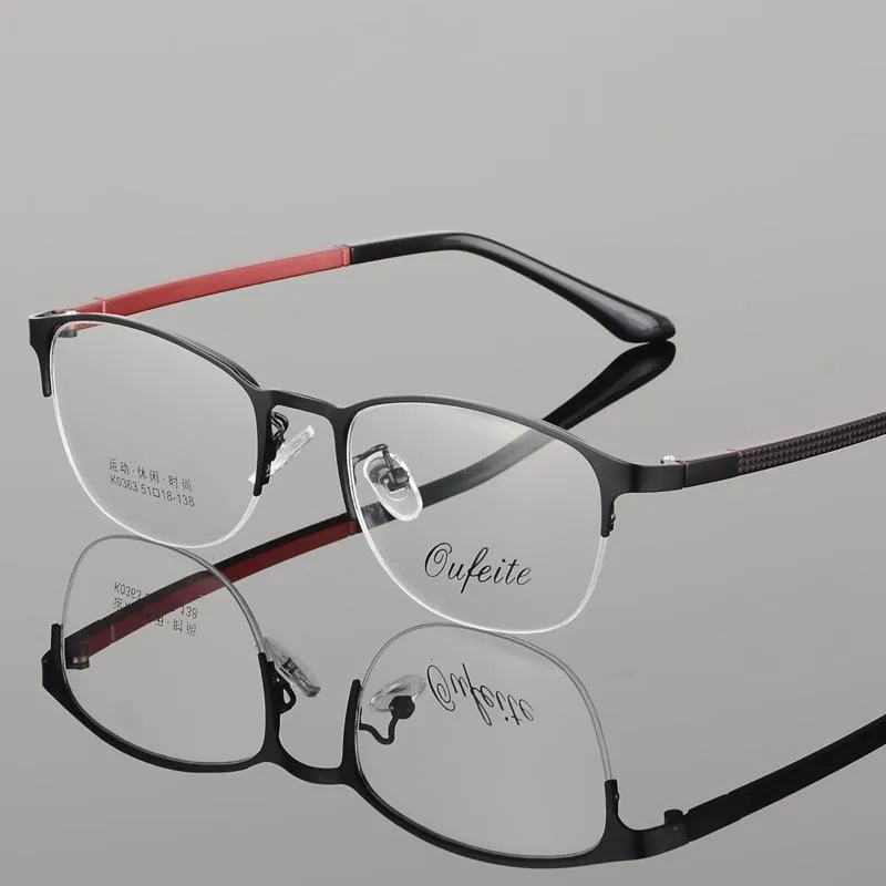 Moda güneş gözlüğü çerçeveleri reçeteli gözlükler yüksek kaliteli retro metal çerçeve yarım çerçeve dişi miyop gözlük optik yuvarlak gözlükler