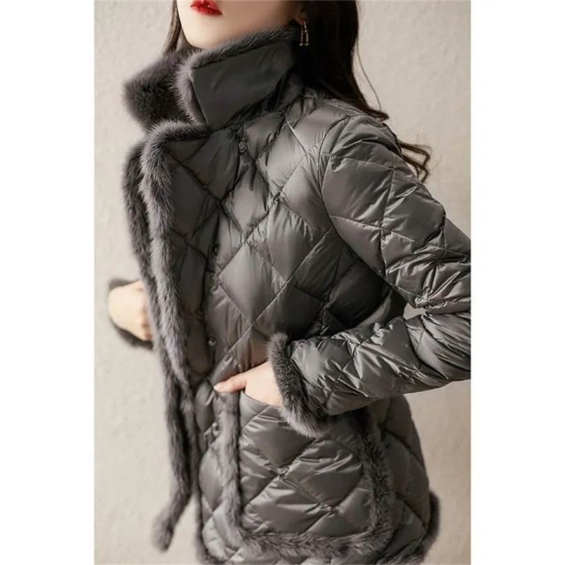 Parka dames plus maat gevoerde jas winter omlaag katoenen gekateerde kleding kunstmatige nerts haar splitsen warme parka's jassen vrouw 201214