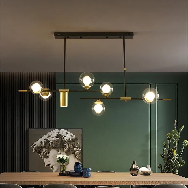 Pendelleuchten Moderne LED-Kronleuchter für Küche Esstisch Zimmer Büro Schwarz Gold Innendecke Hängelampe Home Decor LightingPendant