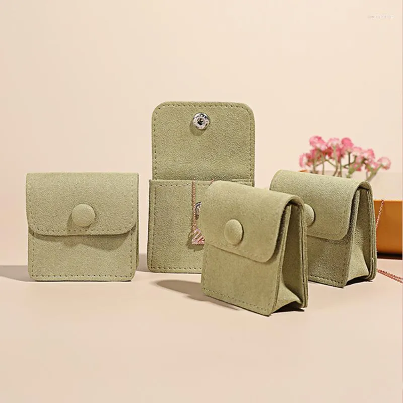 Jewelry Pouches Bags Microfiber Bag Mini Snap Button Cloth Ring Pendant Phone Key Gift Storage Wynn22