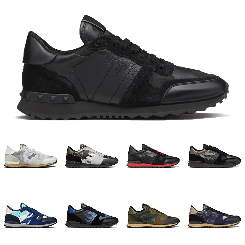 Men Women Luxury Designer Shoes Rockrunner Sneakers Camouflage Mesh Fabric Rubber Stud Triple Black White Beige Mens Trainers From 62 42 DHgate