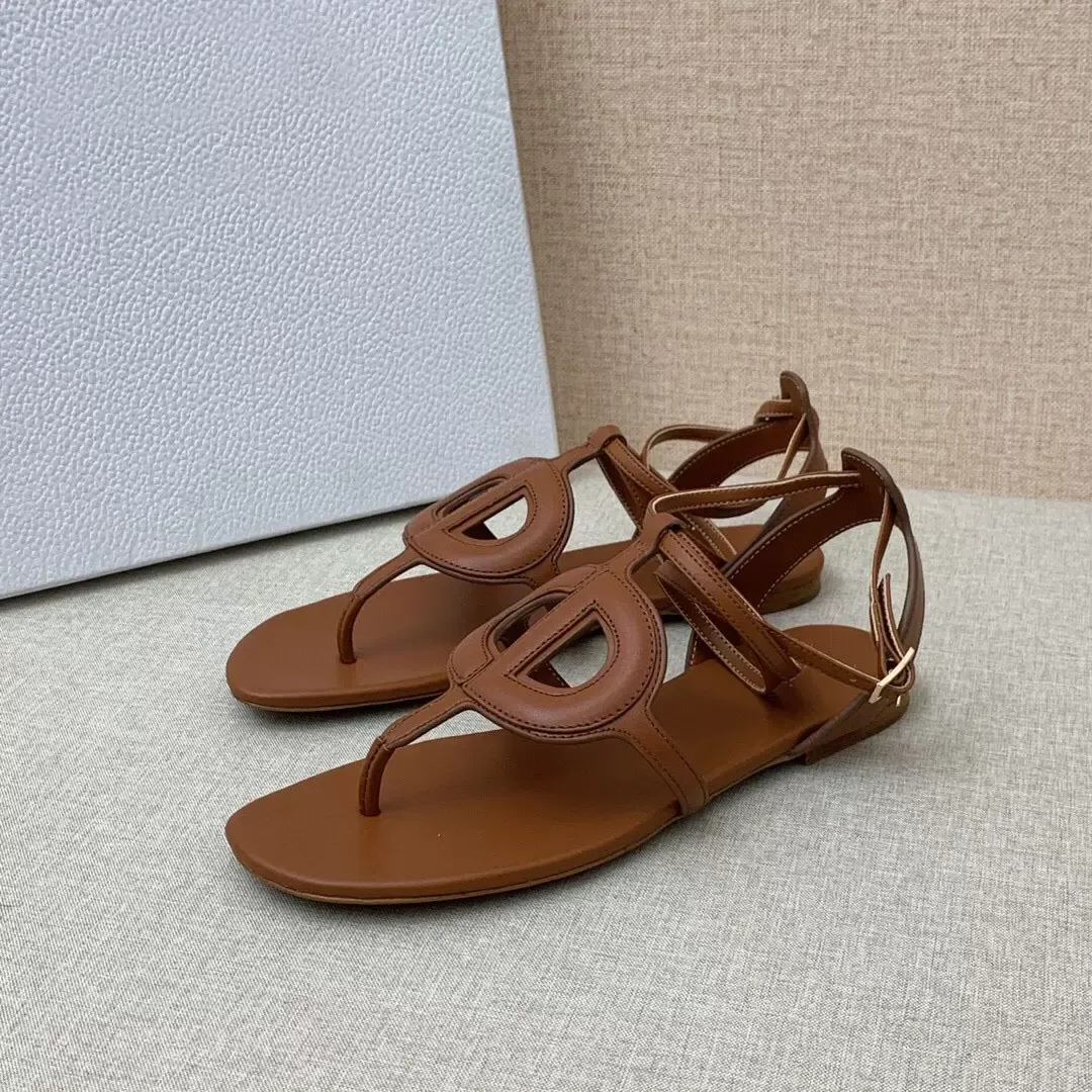 Designerspänne Zapatillas Mujer SANDALER Kvinnor Strumpor i äkta läder Sandaler Roman Semester Strandlägenheter Sommar