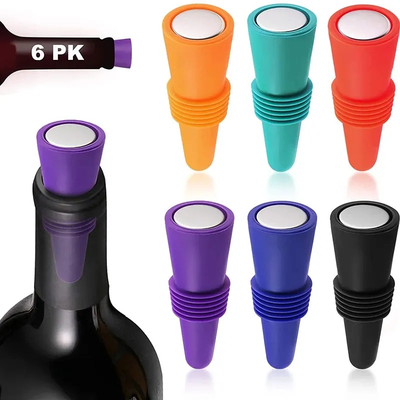 Rolha de silicone para garrafa de vinho Tampa de cerveja Rolha espumante à prova de vazamento Garrafas de champanhe Selador Rolhas Vinhos Bar Acessórios