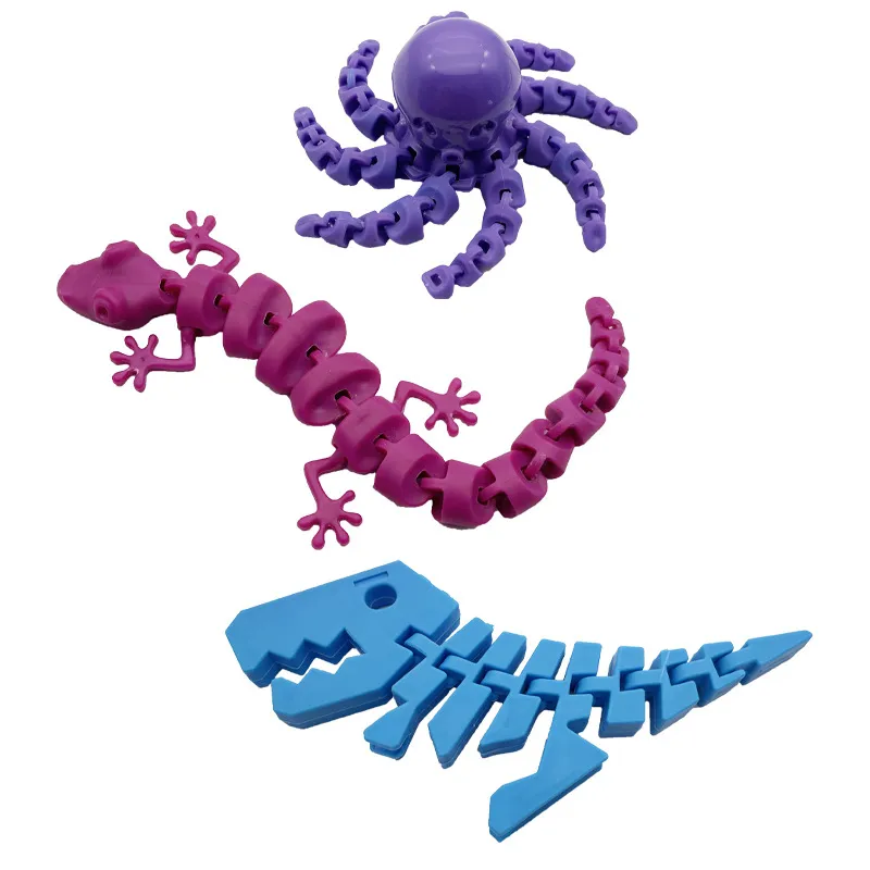 UPS NUOVO Octopus Dinosaur Gecko Decompressione Desktop Toy Skeleton Bone Festival Doll Departimento di insegnamento per bambini