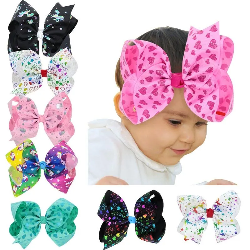 Bebê cartoon cavalo barrettes dia dos namorados amor cabelo arco grande pintura splatter amor coração clipe para meninas acessórios