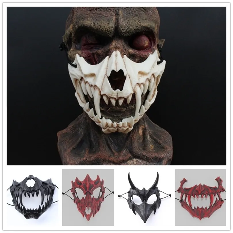 New 3 Colors The Japanese Dragon God Mask Eco-friendly and Natural Resin Mask Animal Theme Party Cosplay Tiger Mask Handmade T200509