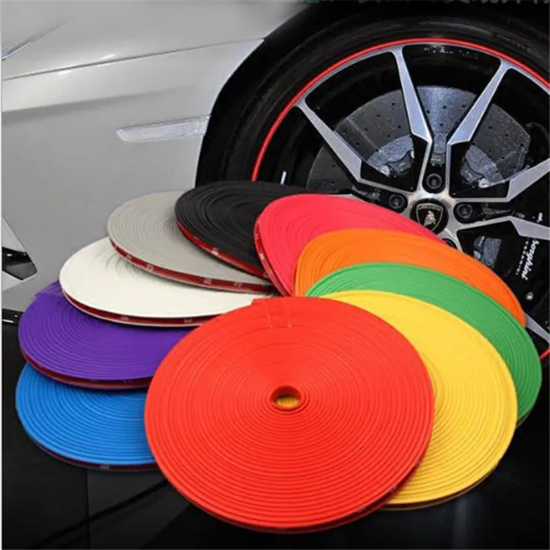 Protective Ring For Car Wheels Coiler Modified Wheel Protection Tire Rims Trim Scuff Scratch Crash Protection Bars 8M 10color