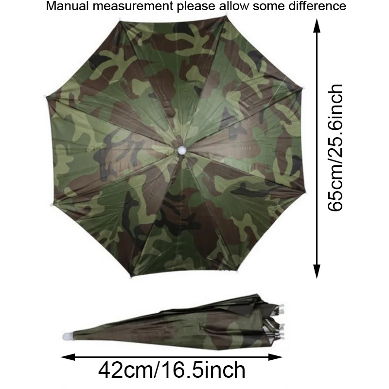 Portable Rain Umbrella Hat Foldable Outdoor Sunshade Waterproof Camping Fishing Golf Gardening Headwear Camouflage Cap Beach Head Camo Bucket Hat Hands Free Umbrella JY1144 From Dreamhome jy 2.29 DHga...
