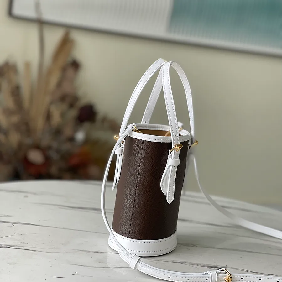 Genuine Leather Designer Bucket Shoulder Bag Crossbody Purse for Women