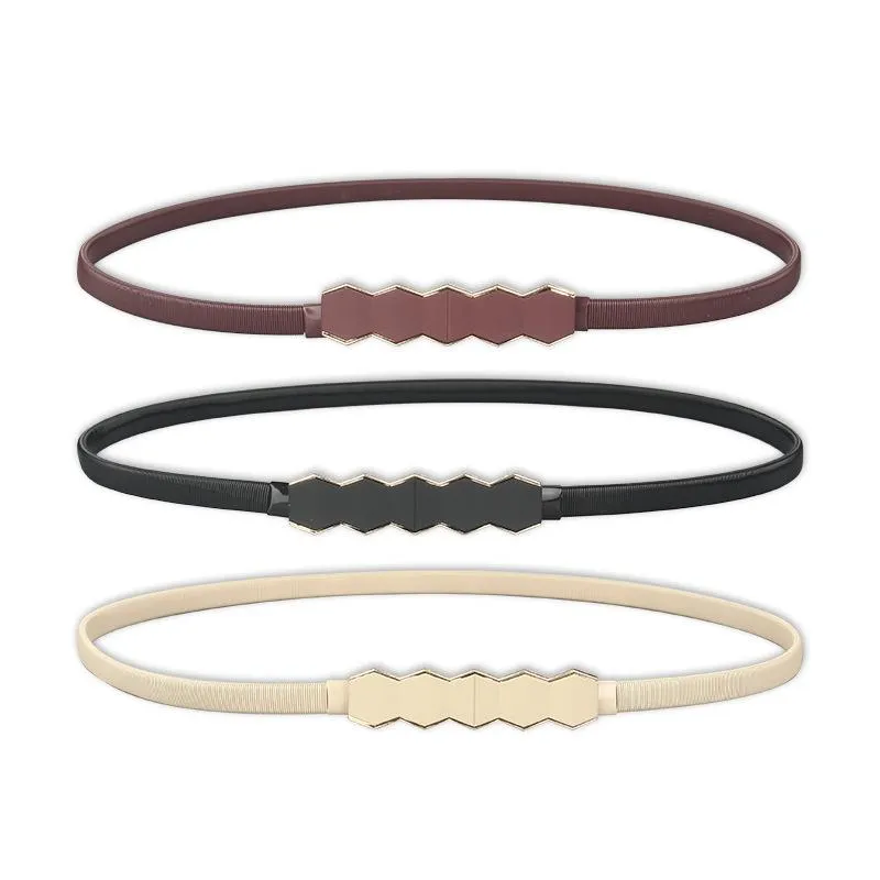 أحزمة مميزة للمعادن للنساء الجينز فستان حزام غير مرئي مرنة دون مشبك سهلة Ladie Stretch Cinintosbelts