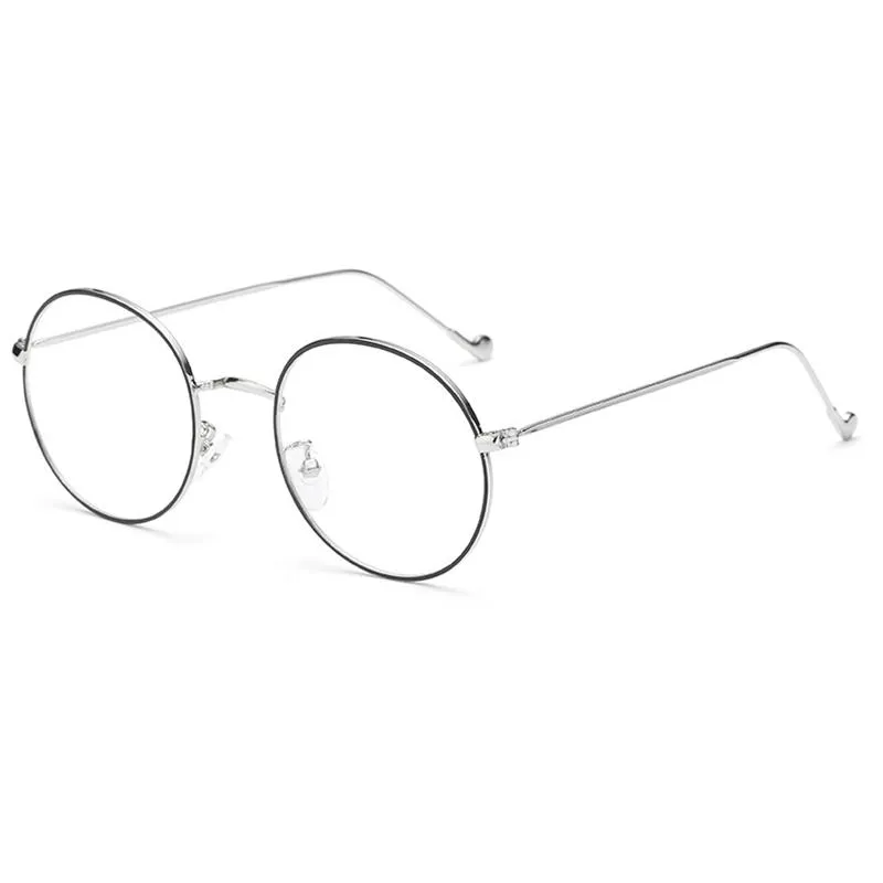 Moda güneş gözlüğü çerçeveleri mavi ışık engelleme gözlükleri metal miyopi optik çerçeve yuvarlak kadın erkekler için gözlükler n9fashion