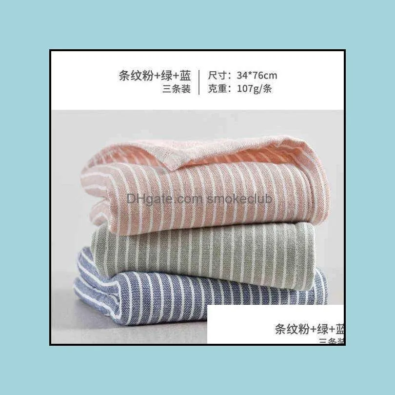 Beroyal Brand 3Pcs/Set 100% Cotton Hand Towels for Adults Striped Hand Towel Face Care Magic Bathroom Sport Towel 34x76cm Y220226