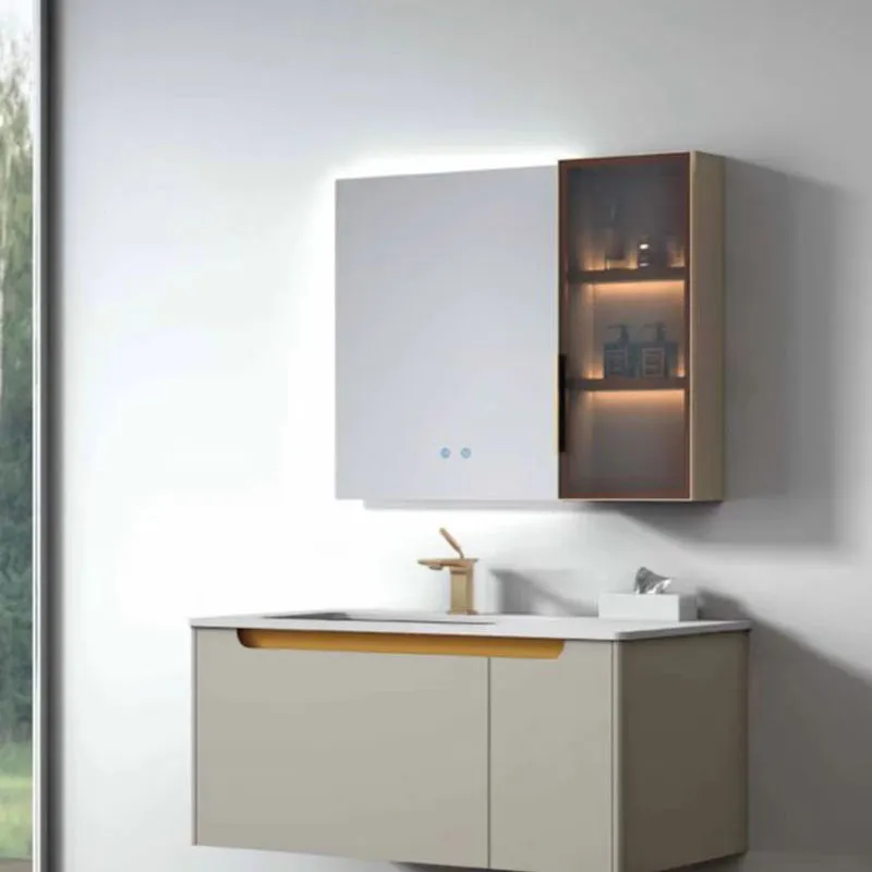 Lavabos de salle de bain Salle de bains armoire combinaison moderne simple léger luxe de salle de bain lavage de salle de bain lavage de lavabo à lavabo