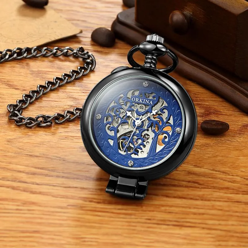 Exquisite Carving Dial Gold Plated Pocket Watch For Men And Women