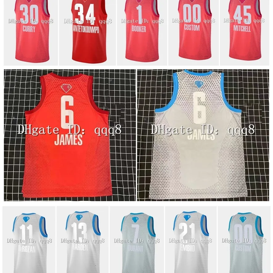 Maglia da basket Na85 2022 All-Star James Harden Stephen Curry Joel Embiid Kevin Durant Giannis Antetokounmpo Trae Young Devin Booker Ja Morant