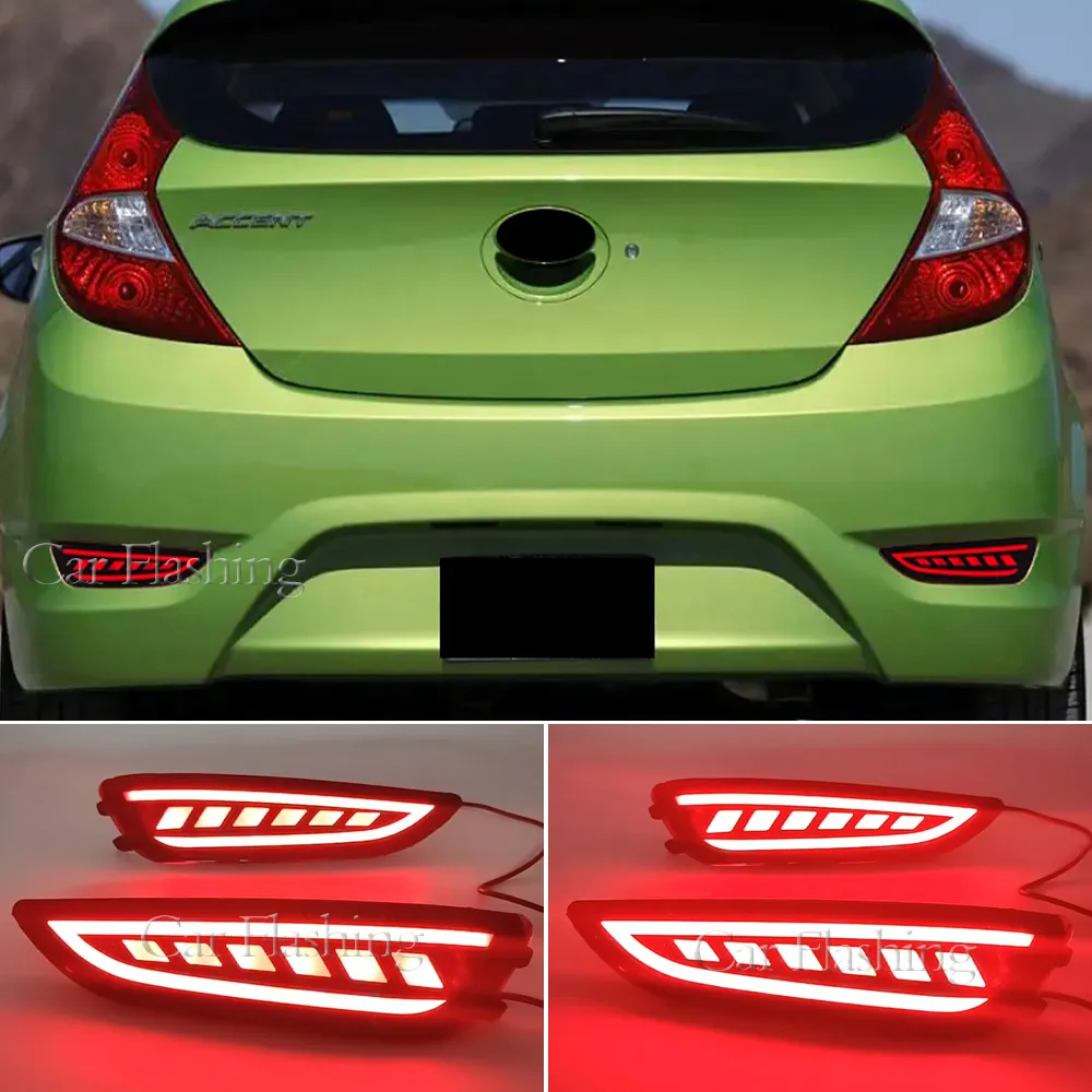 2PCS CAR TAIST LIGHT LED LED LIGHT TAILLight dla Hyundai Accent Hatchback 2012 2013 2014 2015 2016 2017 Tylna lampa zderzaka