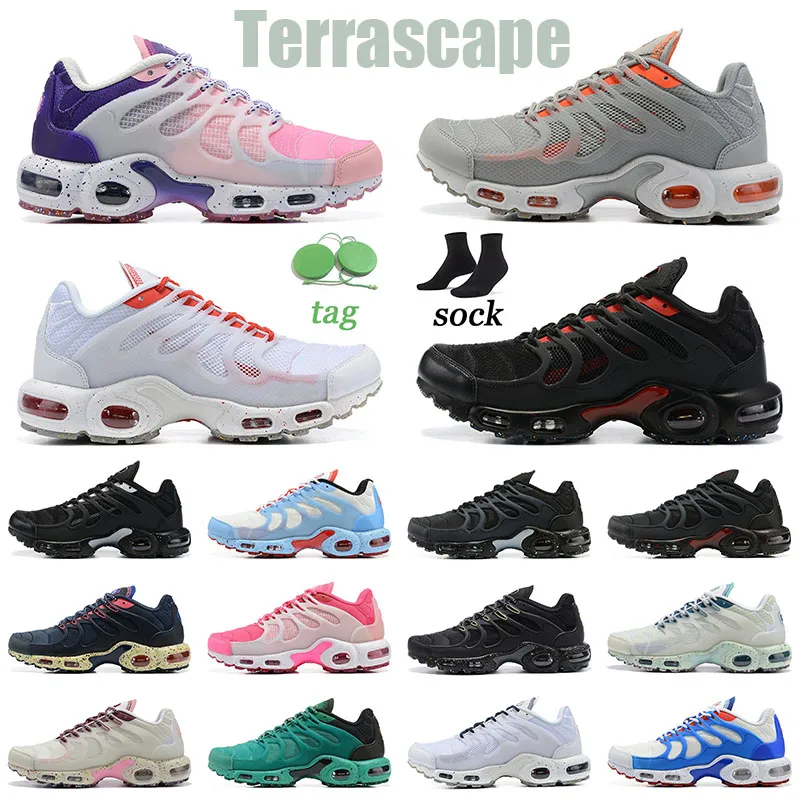 Designer Terrascape Tn Plus Running Shoes Black Lime Men Women Navy And Peachy Hues Sail Sea 