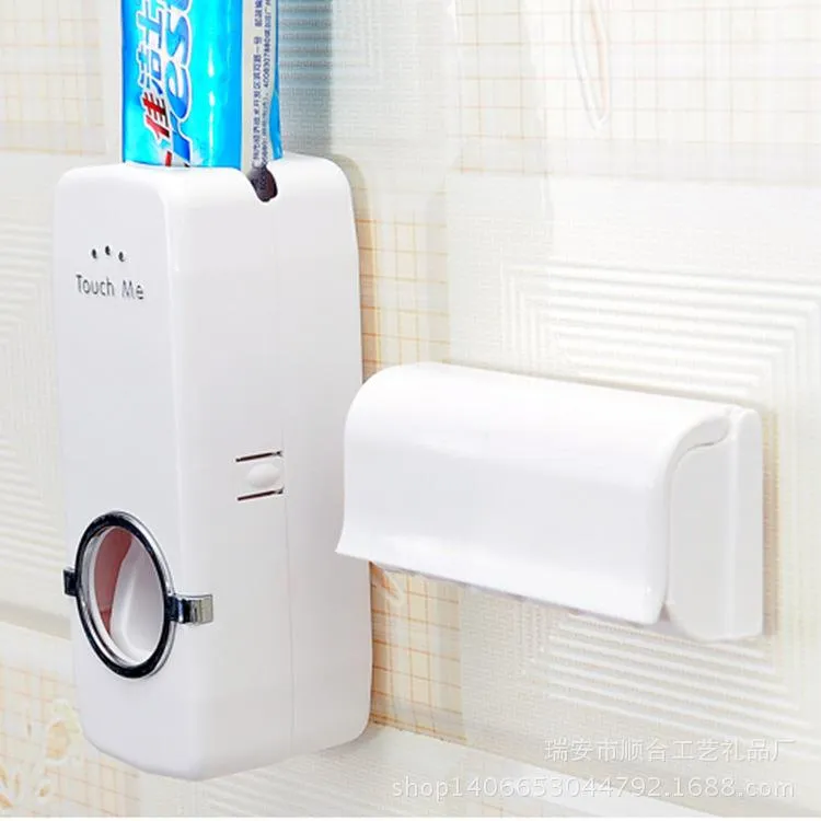 Automatic Toothpaste Dispenser with Toothbrush Holders Set Family bathroom Wall Mount for toothbrush and toothpaste EEA295