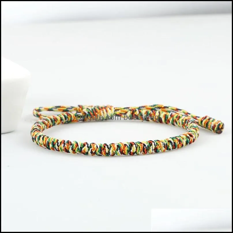 tennis multicolor string men bracelet good lucky rope charm bracelets bangles adjustable women wrap couple male wristband homme