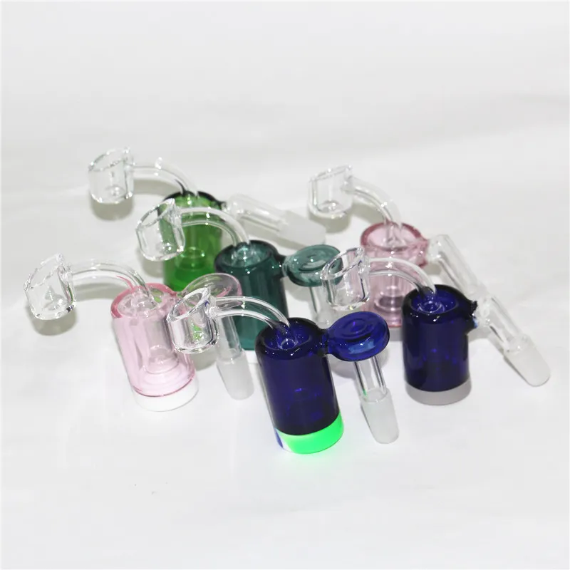 14mm Ash 포수 물 담뱃대 45 Degress Catcher Glass Bong Calabash 모양 3 컬러 Ashcatcher 워터 파이프 소형 미니 봉 DAB 석유 리그 Ashcatchers 흡연 액세서리