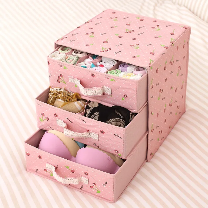 3 слоя ящика типа одежды нижнее белье для хранения шкаф для шкафа органайзер носки Bras Brassifets Container Case Organizales