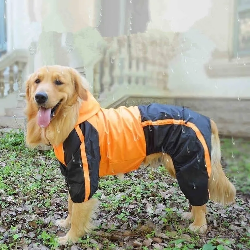 大きな犬レインコートビッグドッグ服防水コートジャケットジャンプスーツサモイドハスキーラブラドールゴールデンレトリバー衣料ペットコスチューム201102