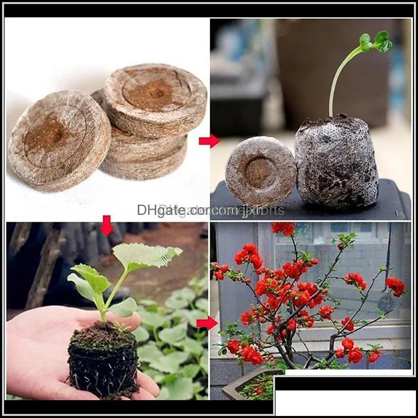 Planters Pots Garden Supplies Patio Lawn Home Drop Delivery 2021 30Mm Jiffy Peat Pellets Seedling Soil Block Rockwool Cubes Maker Startin