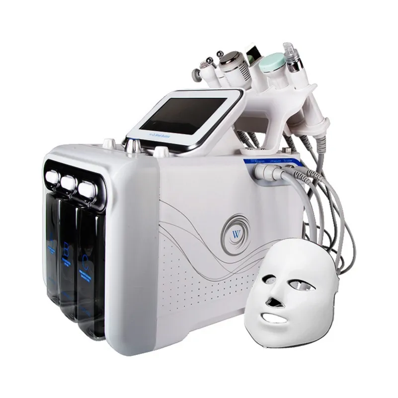 Salons Meilleur 7 en 1 Équipement de beauté pour le visage Soins de la peau Hydrogène Eau Oxygène Peel Hydro Facial Microdermabrasion Machine Masque Led