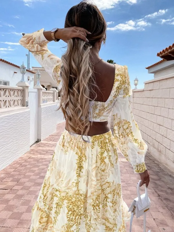 knee length dresses for ladies Western Boho Style Waffle Hip Pocket Maxi Dress main image 1