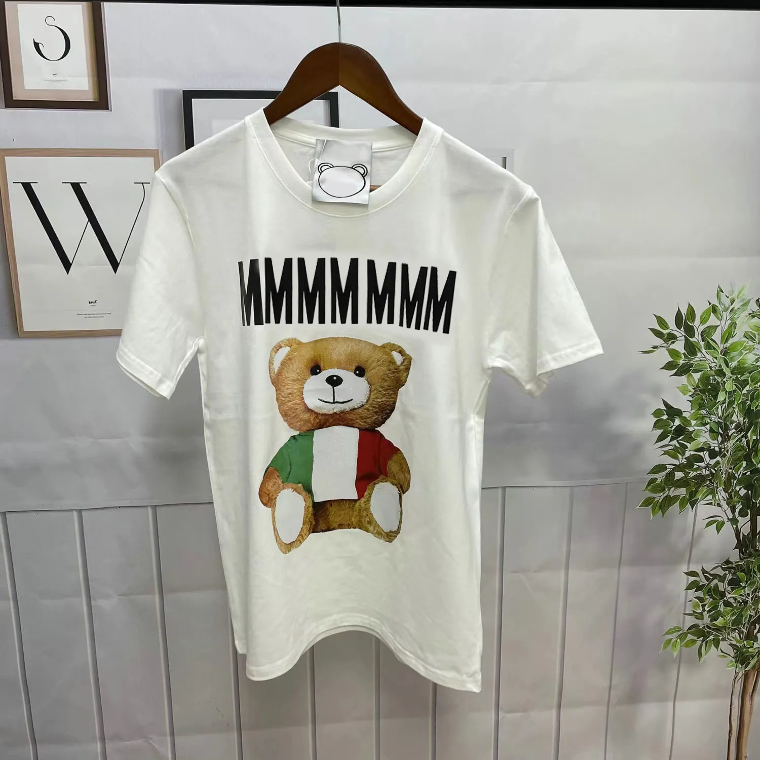Дизайнерская женская футболка мода роскошные роскошные короткие рукава старшие мужчины летние футболки классические медведь высококачественная дышащая чистое хлопок 26 видов выбора топа