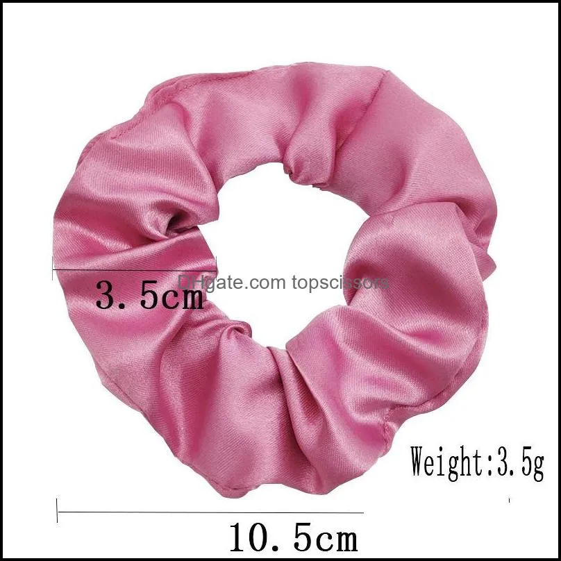 Fashion Solid Color Silk Scrunchies Elastic Hair Rubber Bands Hairs Ropes Ties Gum For Women Accessories 50pcs