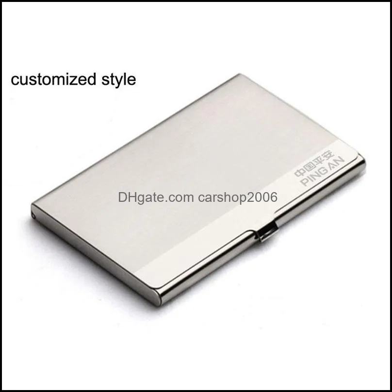 women men business card holder creative metal holder stainless steel box men credit business card case wallet box vtky2368