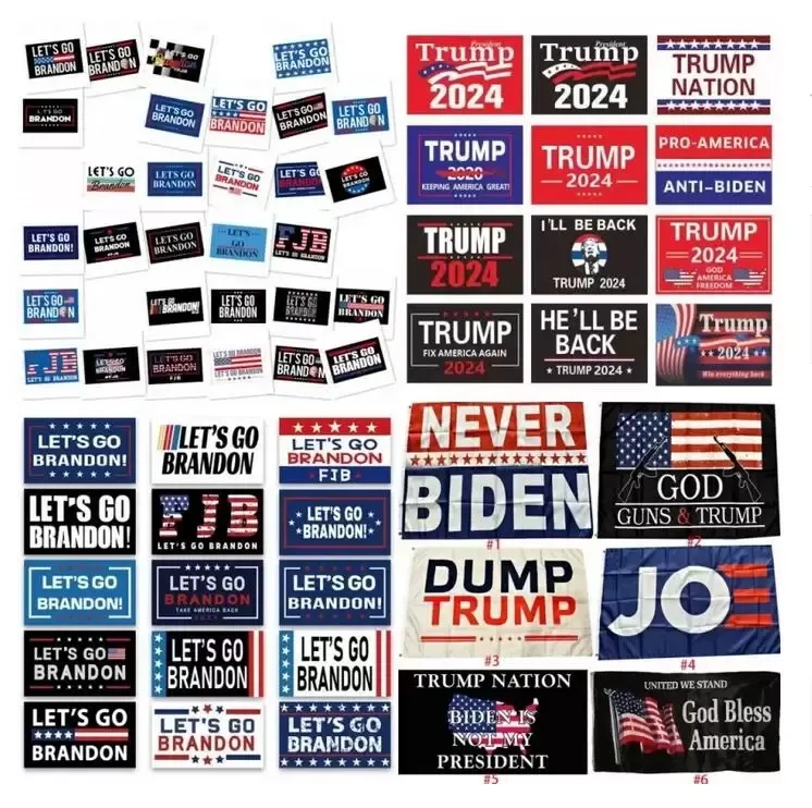 Banner -Flaggen 2024 Let's Go Brandon Trump Biden Election Flag doppelseitige Präsidentschaftsflagge 150x90 cm DHL Versand