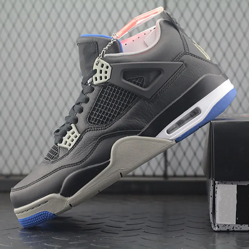 2021 News Arrival Top Quality Men Jumpman 4 4s OG Basketball Shoes  Travis Scotts Cactus Jack Motorsport Black blue fallow Trainers Sneakers With Box