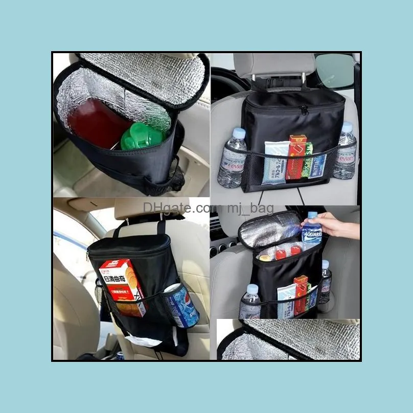 Bolsas de almacenamiento Organización del hogar Housekee Garden Car Cooler Bag Bolsa de enfriamiento Organizador de asiento Misceláneas Titular Mti-Pocket Colgador de viaje Backse