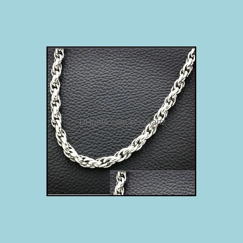 Chains Necklaces Pendants Jewelry 6Mm Sier Chain For Men Twist Titanium Steel Rope Necklace 20 - 32Inch Wholesale Drop Delivery 2021 Ixbkc