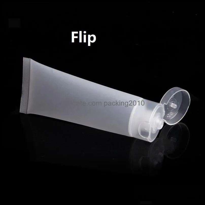 10ml 15ml 20ml 30ml 50ml 100ml Clear Plastic Lotion Soft Tubes Bottles Container Empty Makeup Cream JXW503