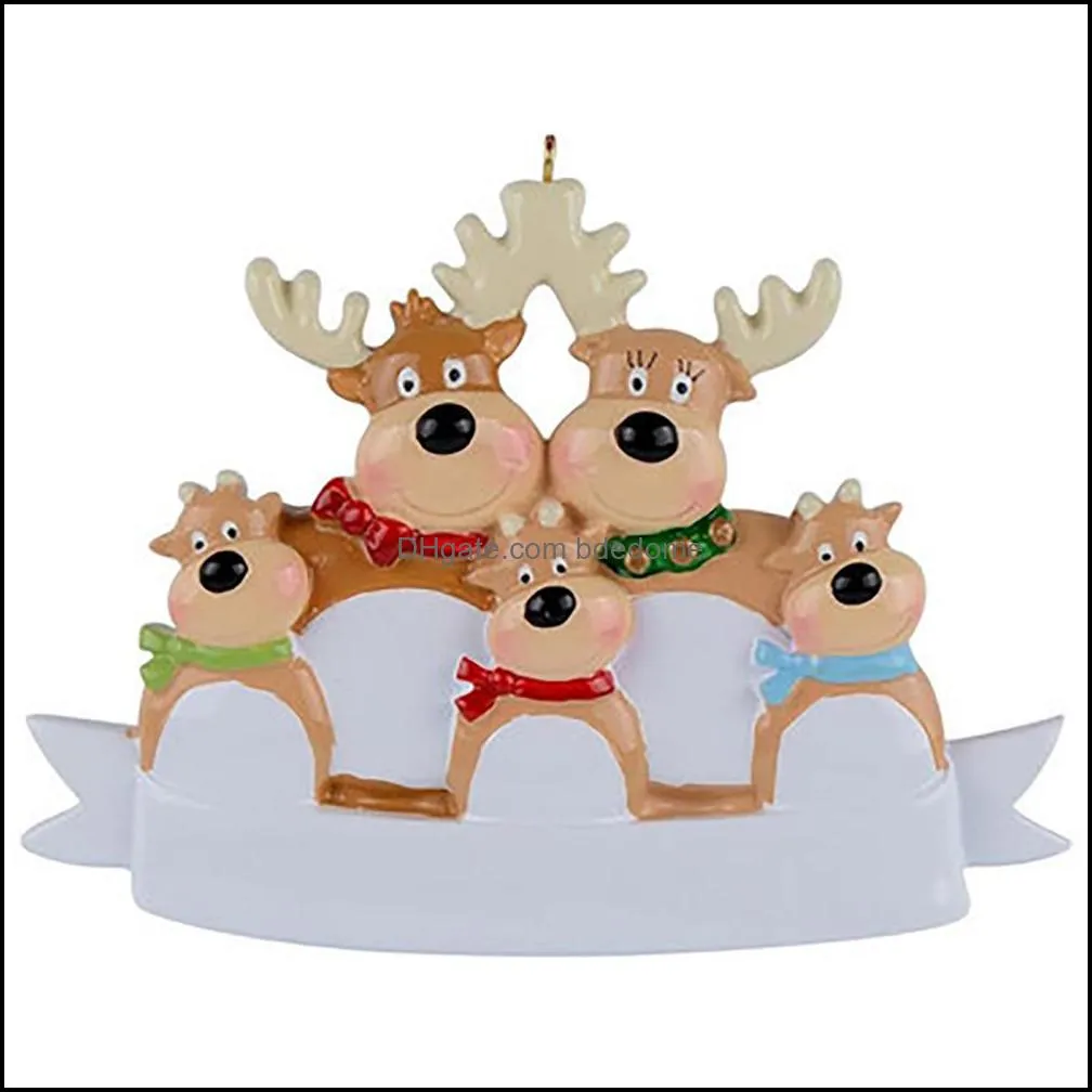 2022 new christmas tree pendant decoration resin snowman xmas elk diy home decoration for kids gifts